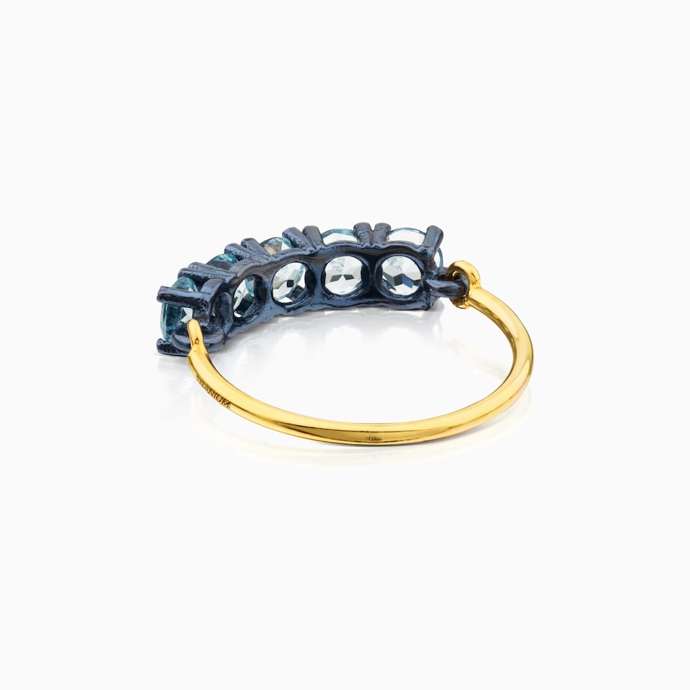 ATELIER Titanium Ring with Gold and Topazes