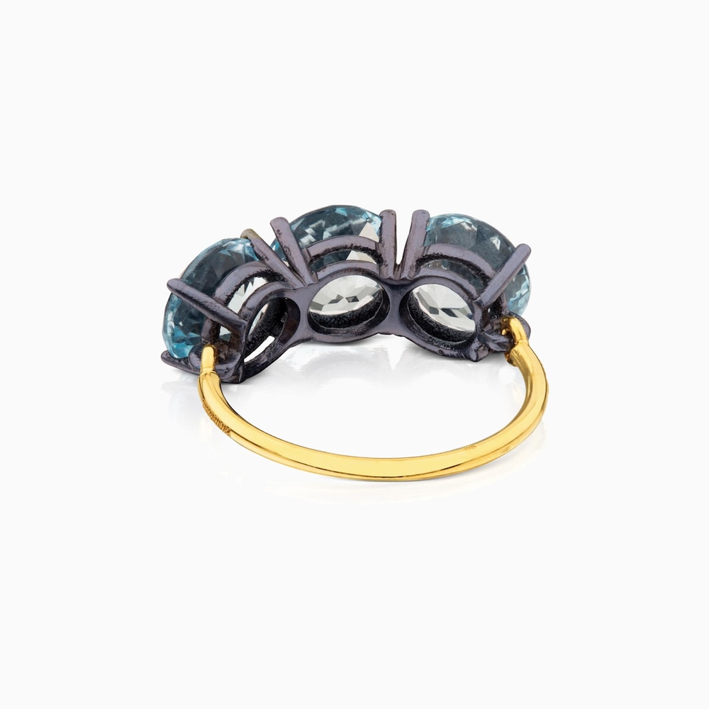 Anillo Titanio de Titanio y Oro con Topacio