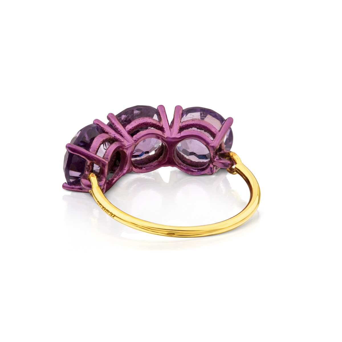 ATELIER Titanium Ring with Gold and Amethysts