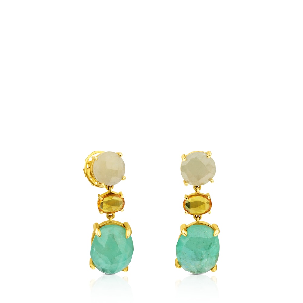 ATELIER Precious Gemstones Earrings in Gold with Sapphires and Emeralds