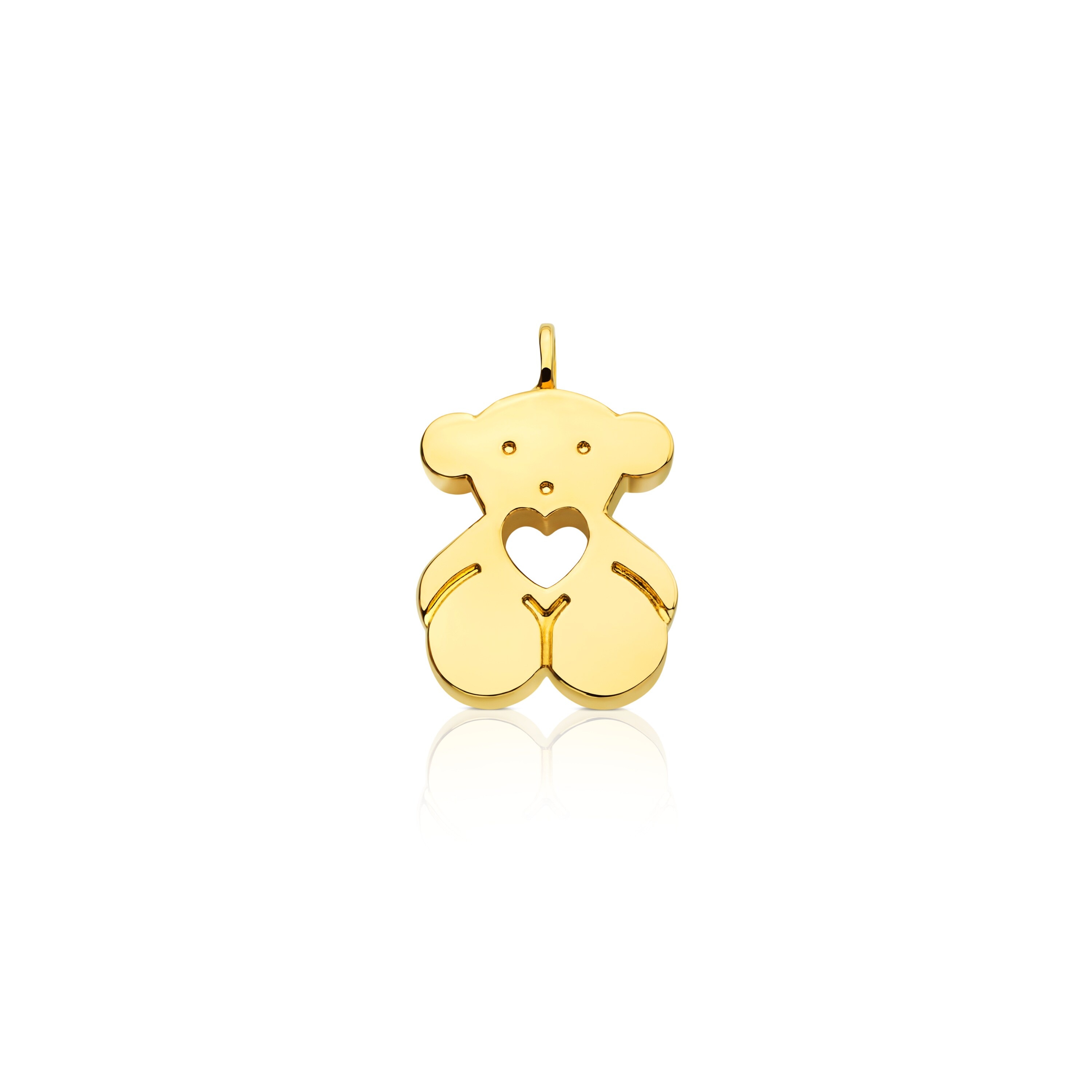 Gold Sweet Dolls Pendant big size Bear motif with heart hole