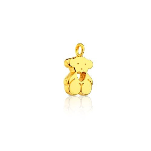 Gold Sweet Dolls Pendant medium size Bear motif with heart hole