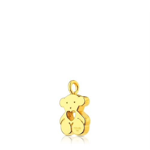 Gold Sweet Dolls Pendant medium size Bear motif with heart hole