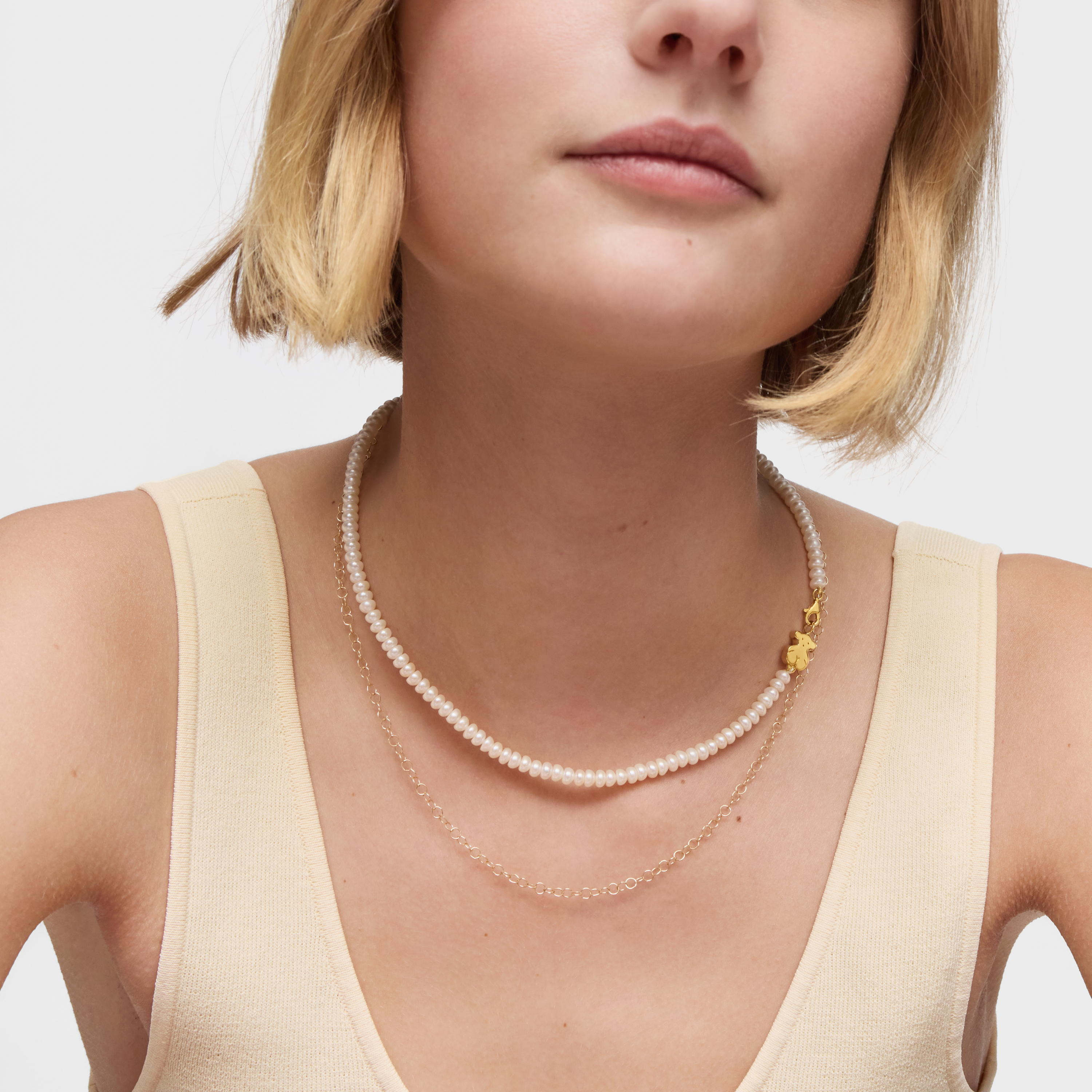 18K solid gold Sweet Dolls Necklace