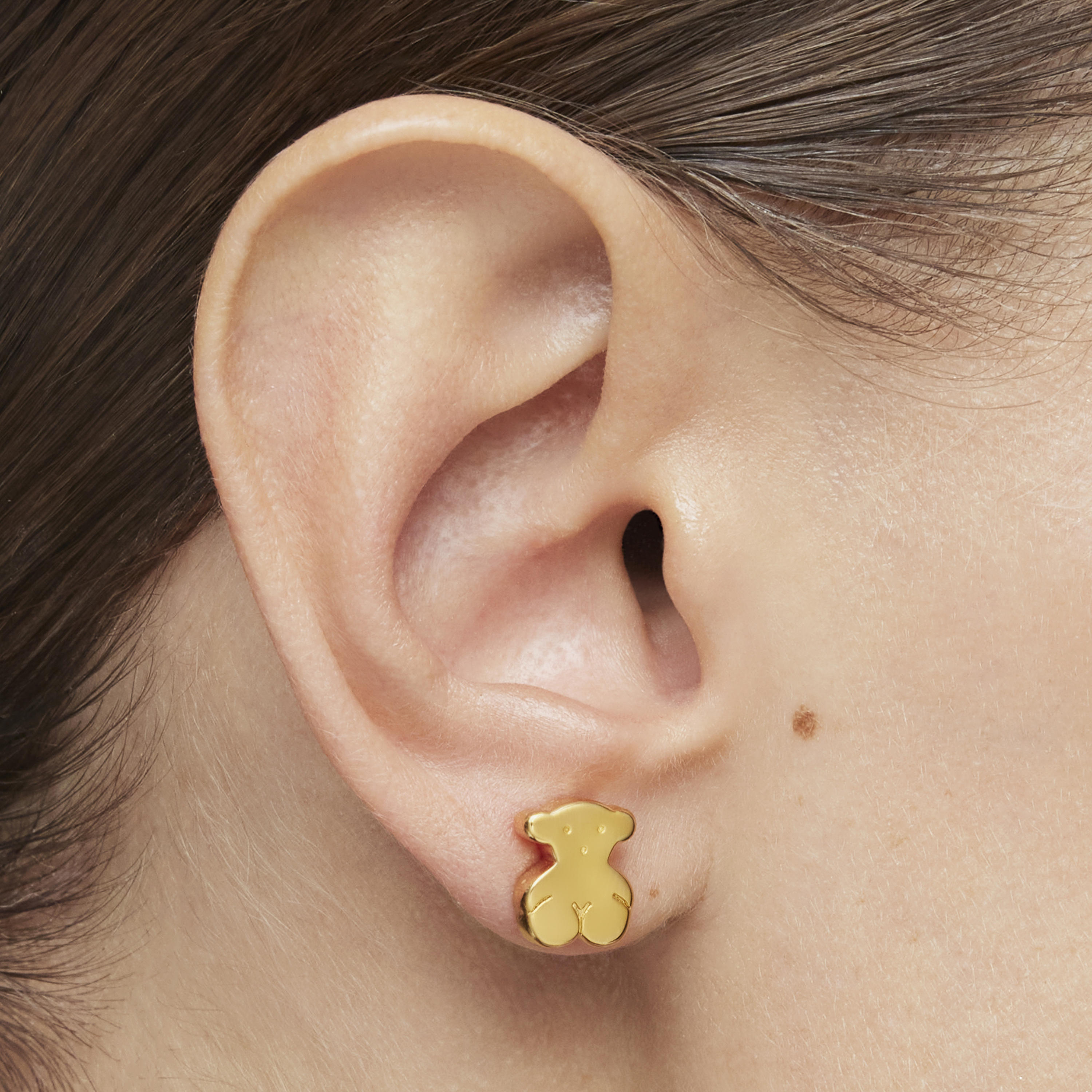 Gold Sweet Dolls Earrings Medium Bear motif Push back