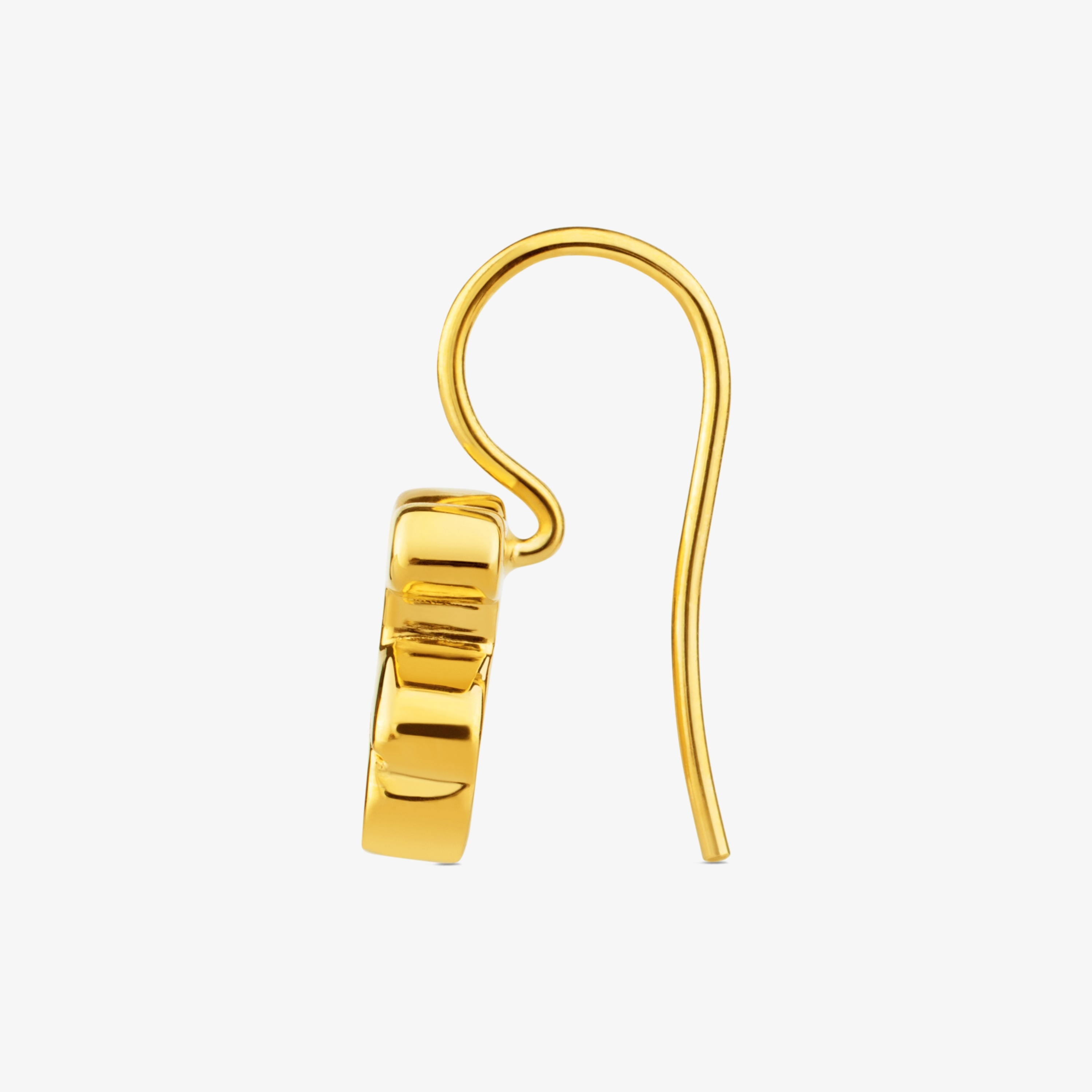 18K solid gold Sweet Dolls Earrings with Bear motif. Hook back.