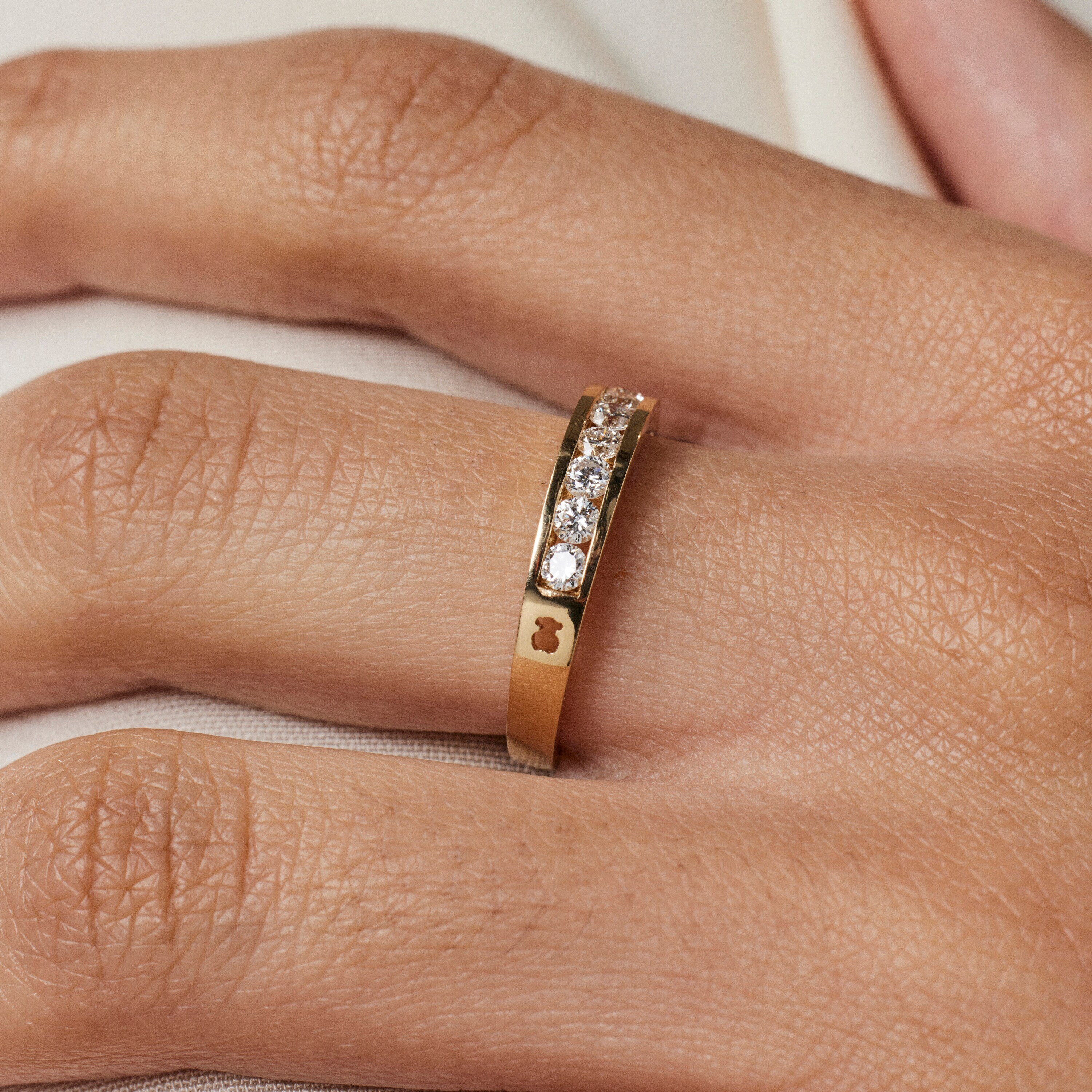 18K solid gold TOUS Diamond Ring with Diamonds