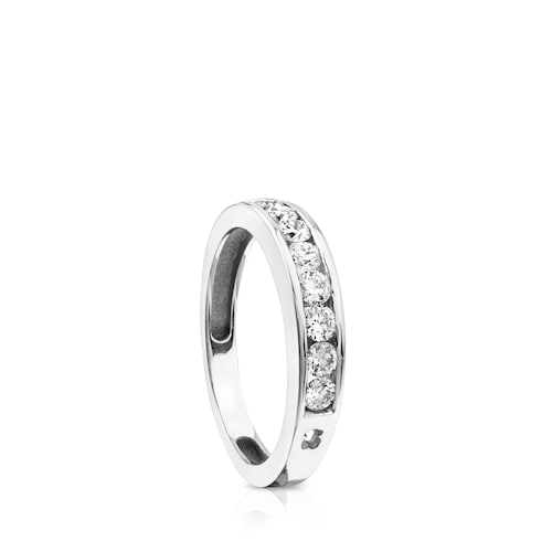 Media alianza de oro blanco con diamantes 0,45ct TOUS Diamonds