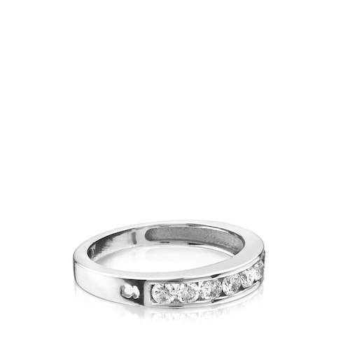 Media alianza de oro blanco con diamantes 0,45ct TOUS Diamonds