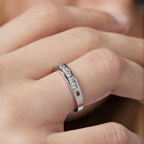 Media alianza de oro blanco con diamantes 0,45ct TOUS Diamonds