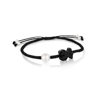 Onyx and pearl Tibet Bracelet with Bear motif