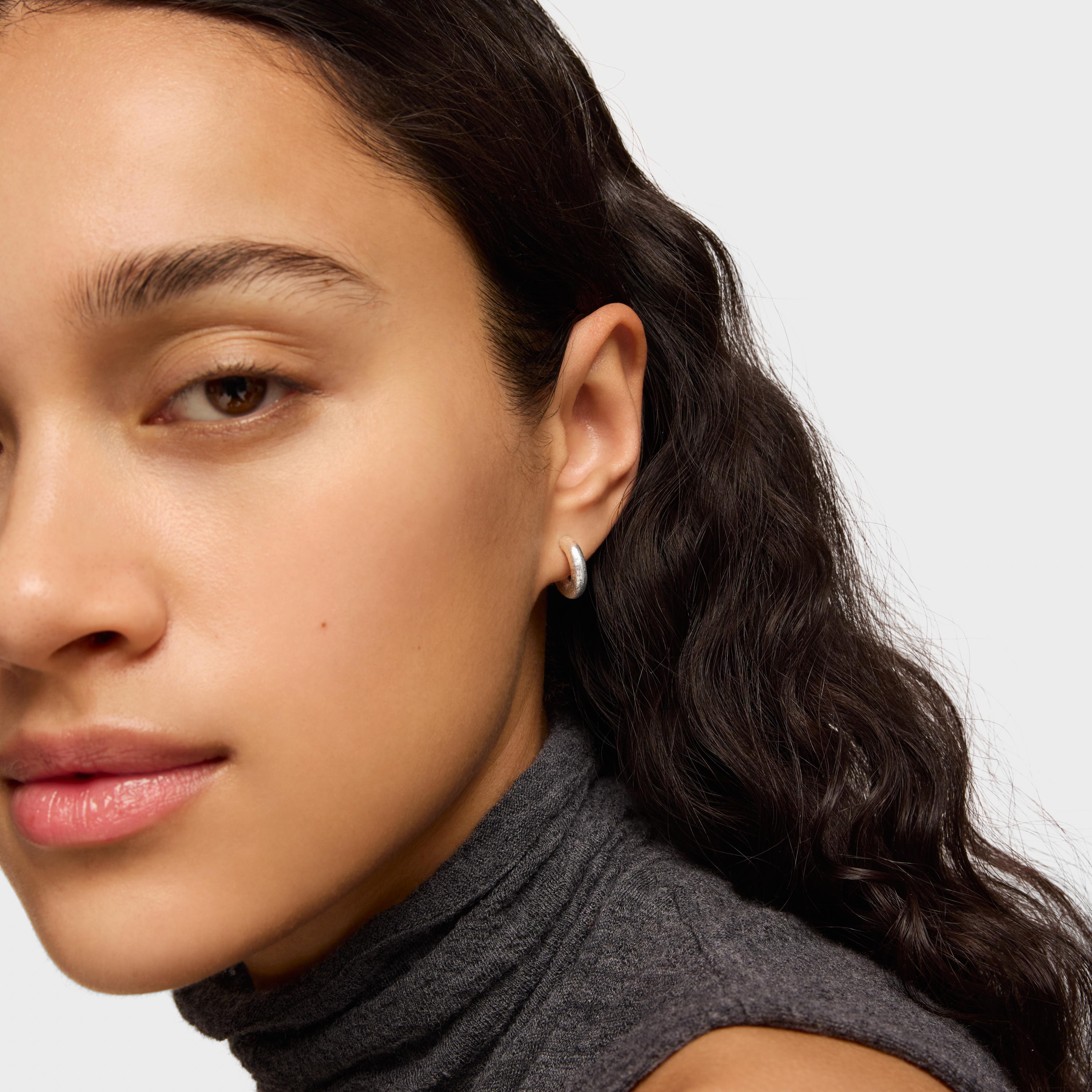 Silver Duna Tube Earrings