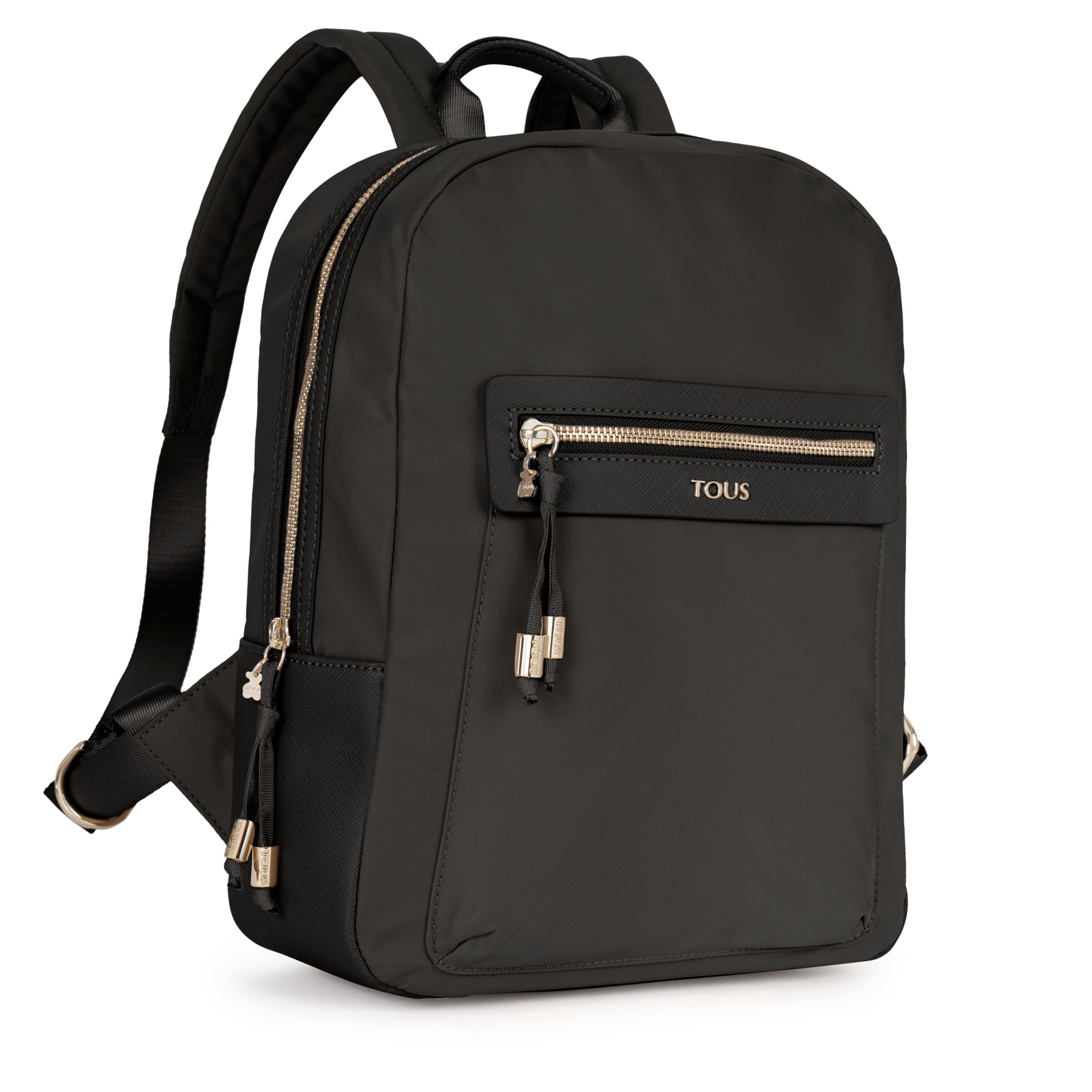 Black colored Canvas Brunock Chain Backpack | TOUS
