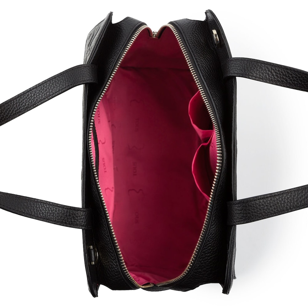 Black colored Leather Lake Bowling bag