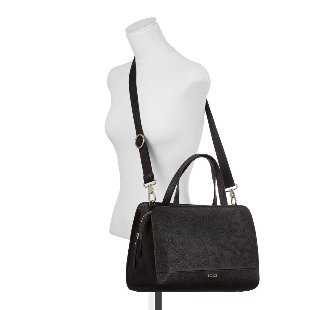 Black colored Leather Lake Bowling bag