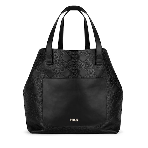 Capazo extra grande Mossaic de Piel en color negro