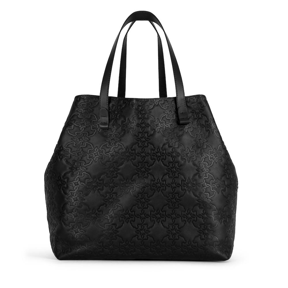 Capazo extra grande Mossaic de Piel en color negro