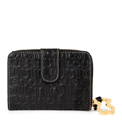 Monedero Andrea Urbana Logo de Piel en color negro