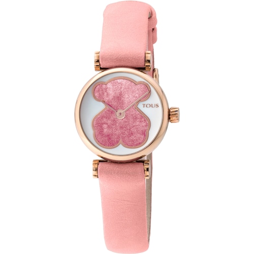 Pink IP Steel Camille Watch with pink Leather strap image number 0