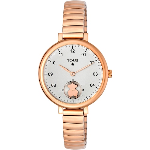 Pink IP Steel Spin Flex Watch image number 0