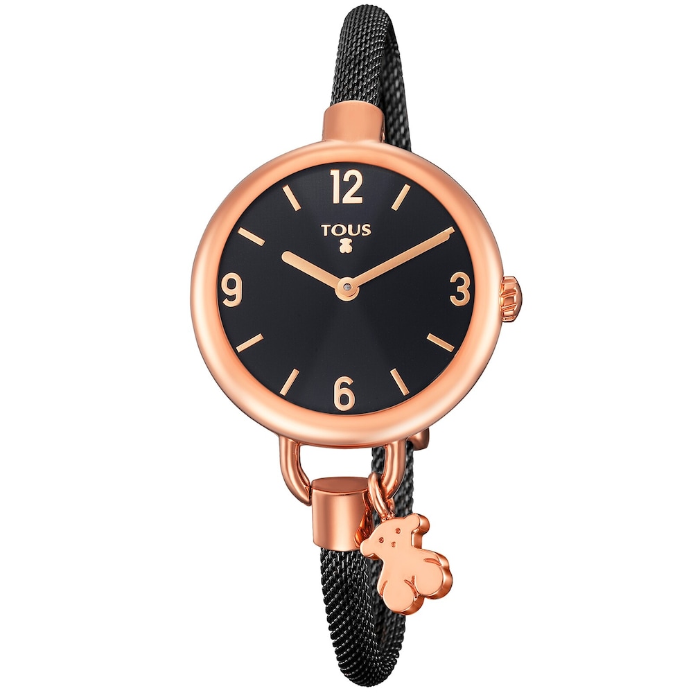 Pink IP Steel Hold Watch with black IP Steel strap image number 0