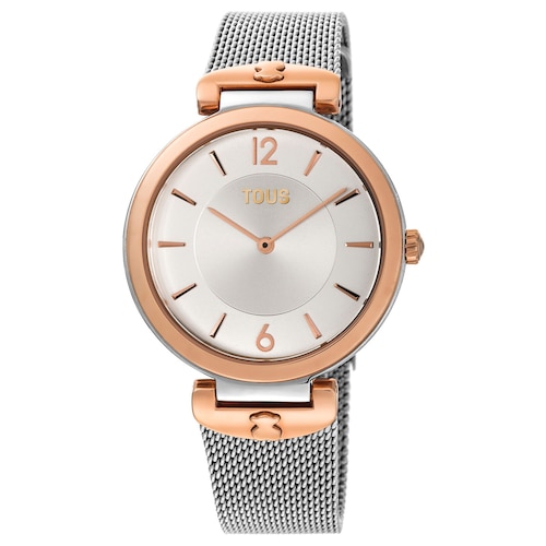 Tous S-Mesh &ndash; Hodinky z u&scaron;lechtil&eacute; oceli stř&iacute;brn&eacute; a růžově zlat&eacute; barvy