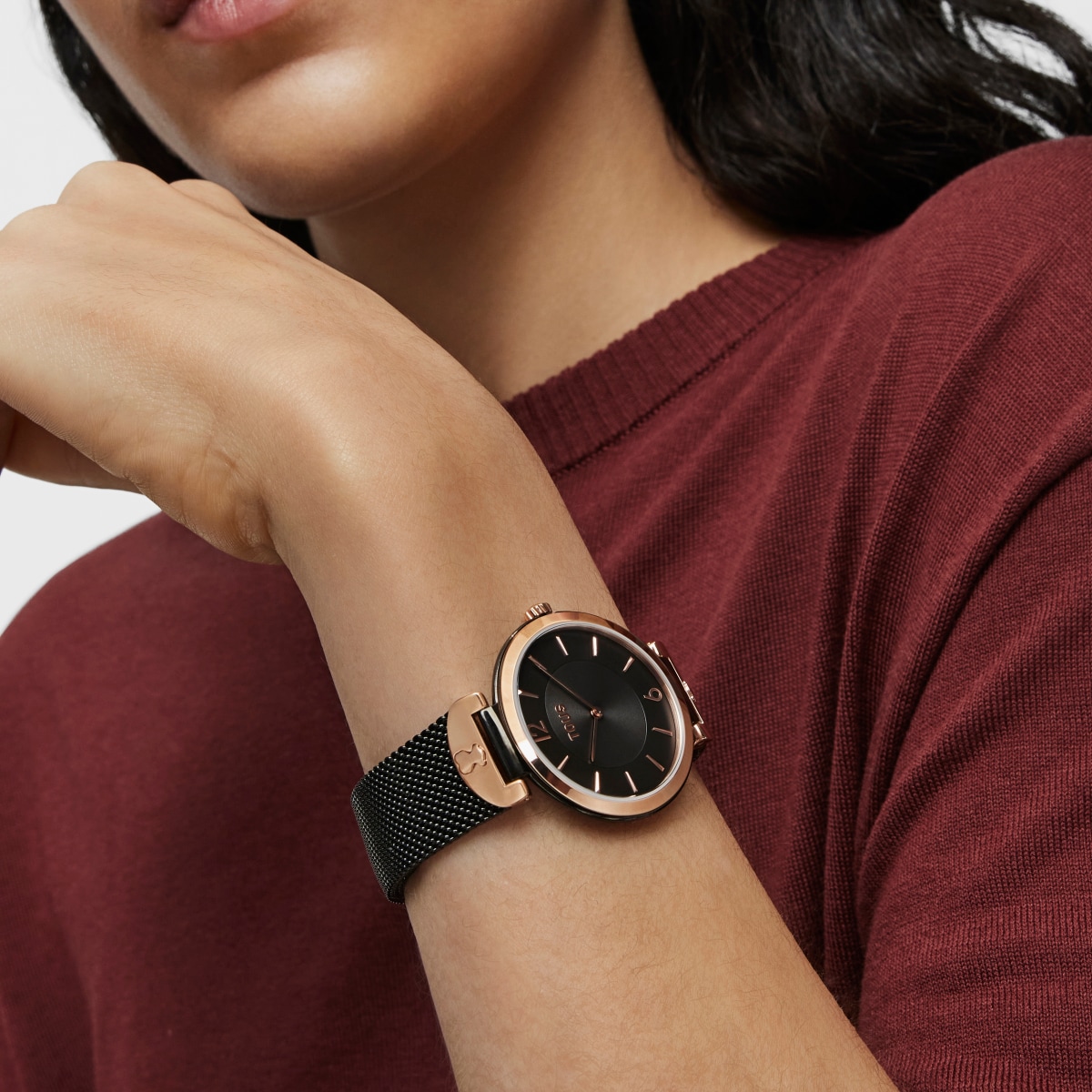 Black IP Steel S-Mesh Watch