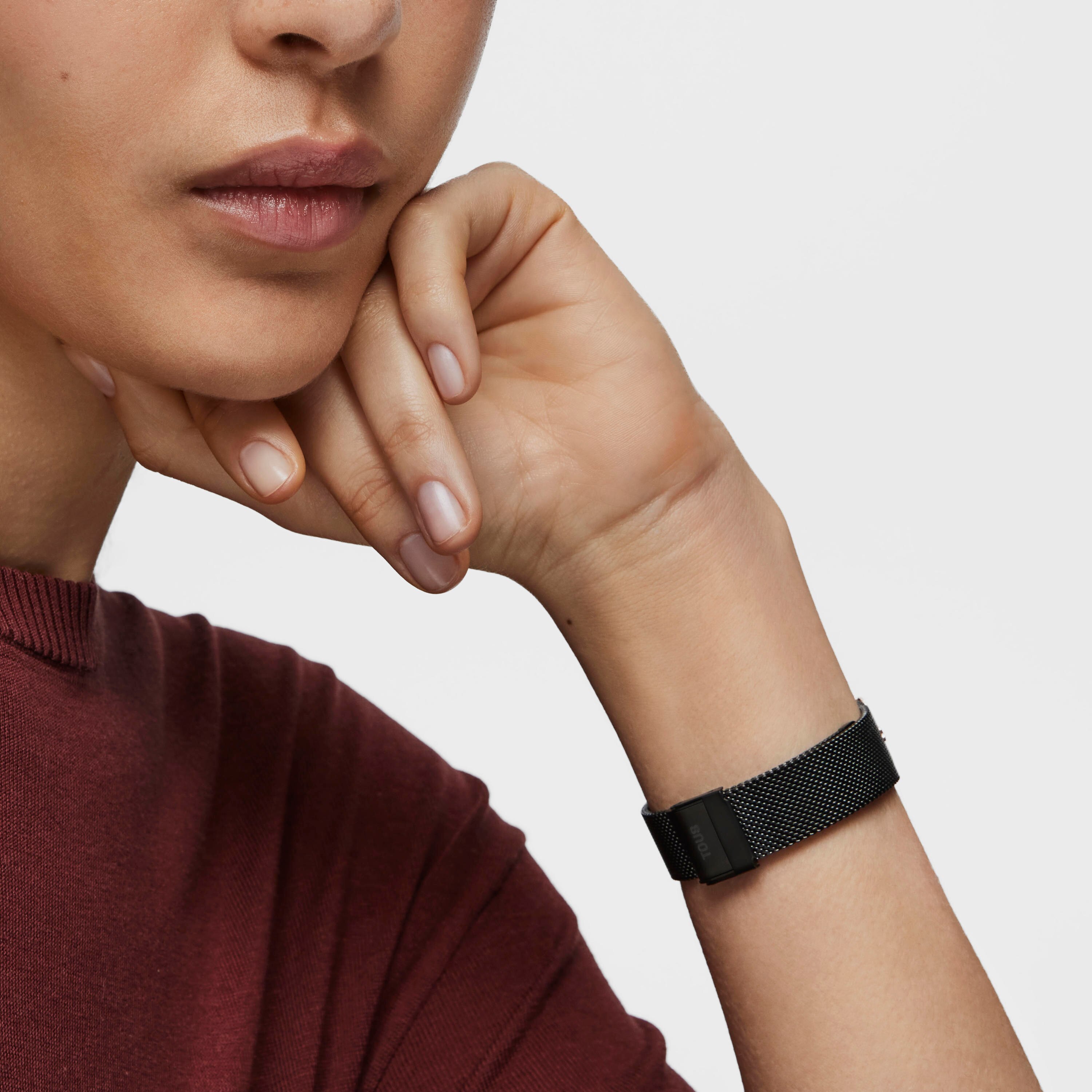 Black IP Steel S-Mesh Watch