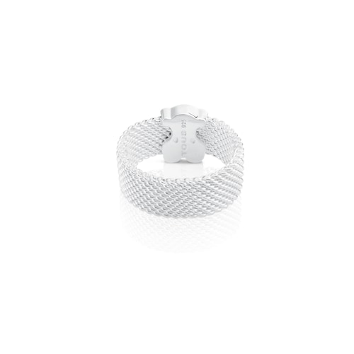 Silver TOUS Mesh Ring 7mm