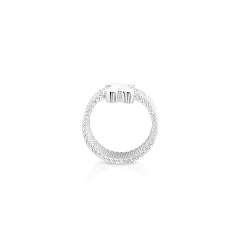Silver TOUS Mesh Ring 7mm