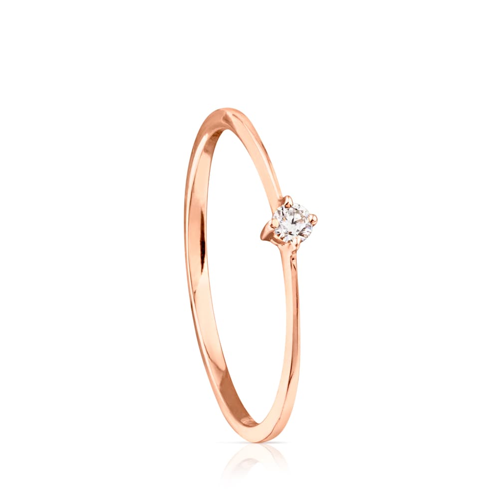 Anillo de oro rosa con diamante TOUS Brillants image number 0