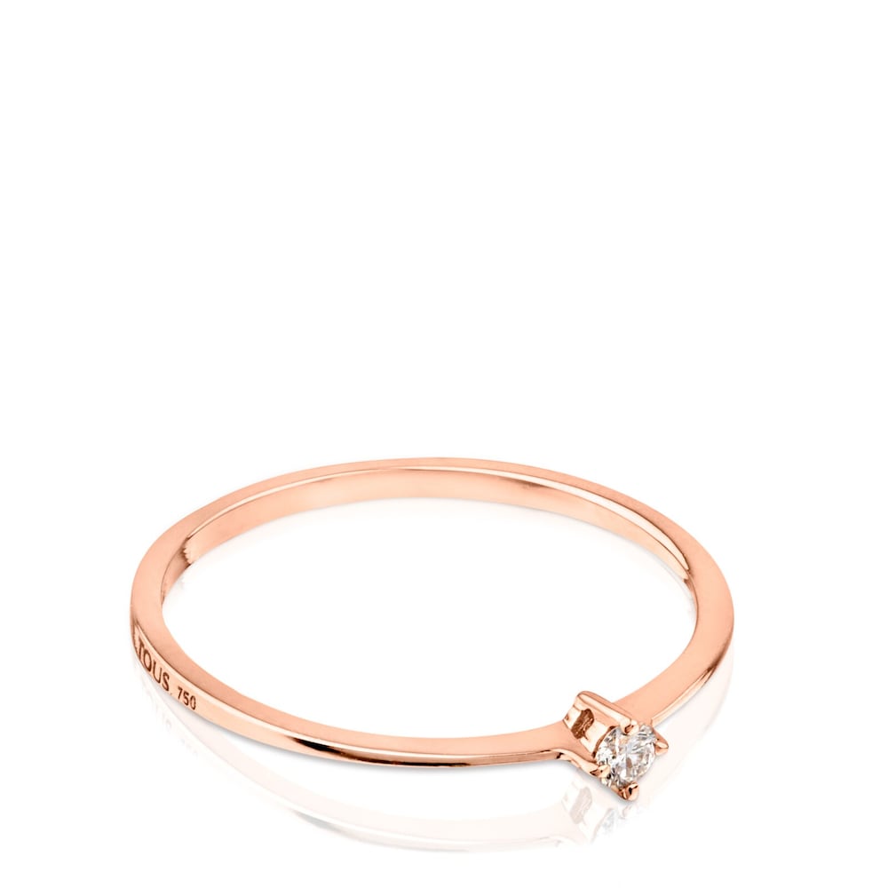 Anillo de oro rosa con diamante TOUS Brillants image number 1
