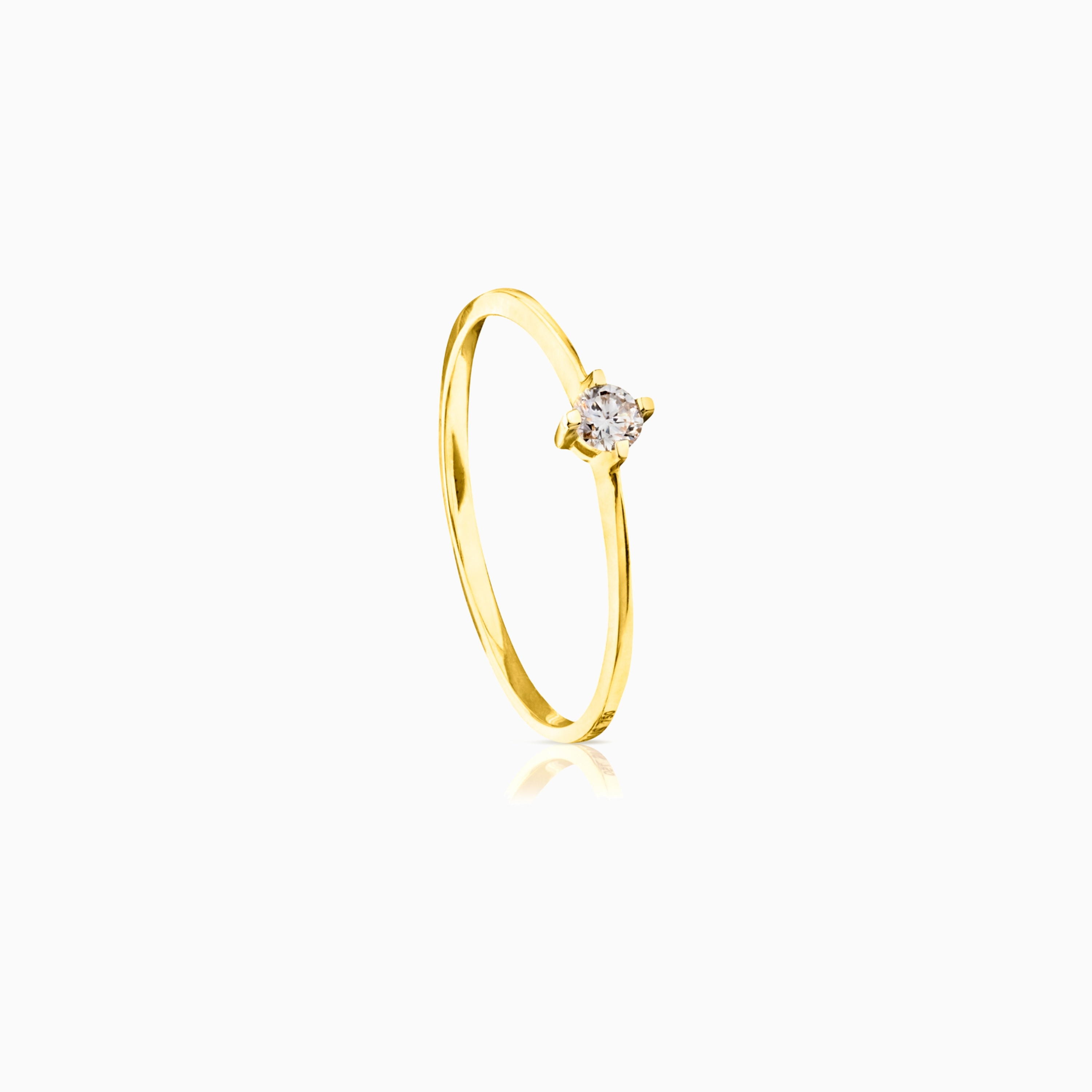 18K solid gold TOUS Brillants Ring with 0,10ct Diamond