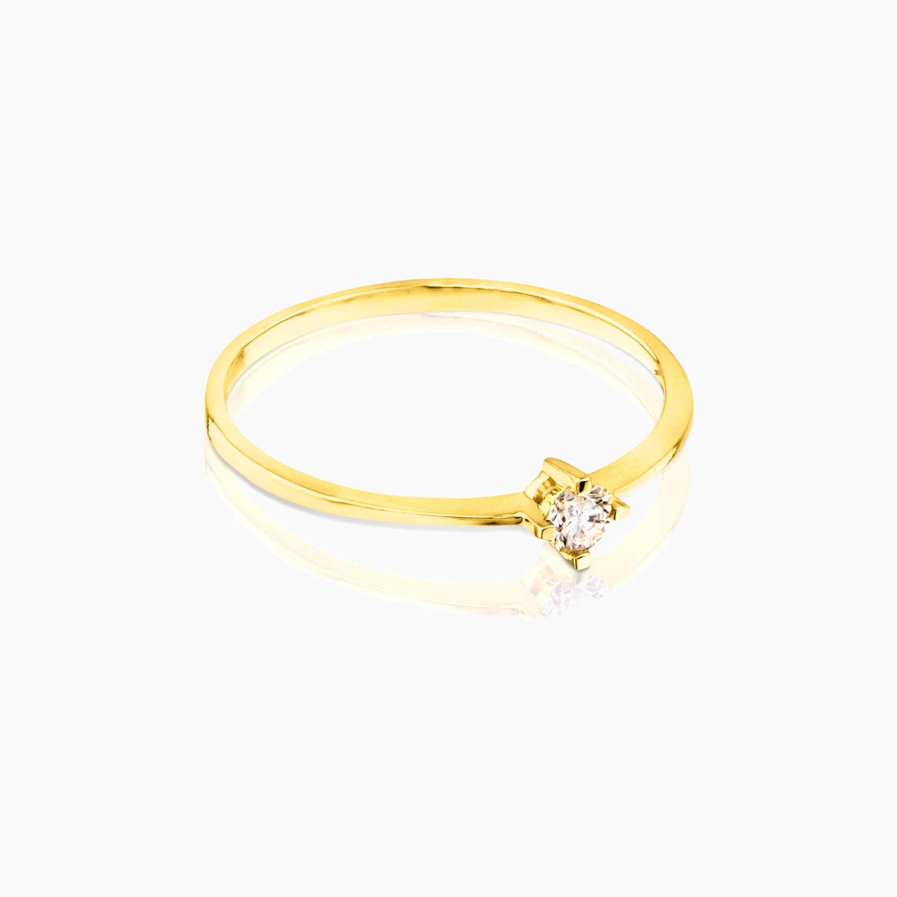 18K solid gold TOUS Brillants Ring with 0,10ct Diamond