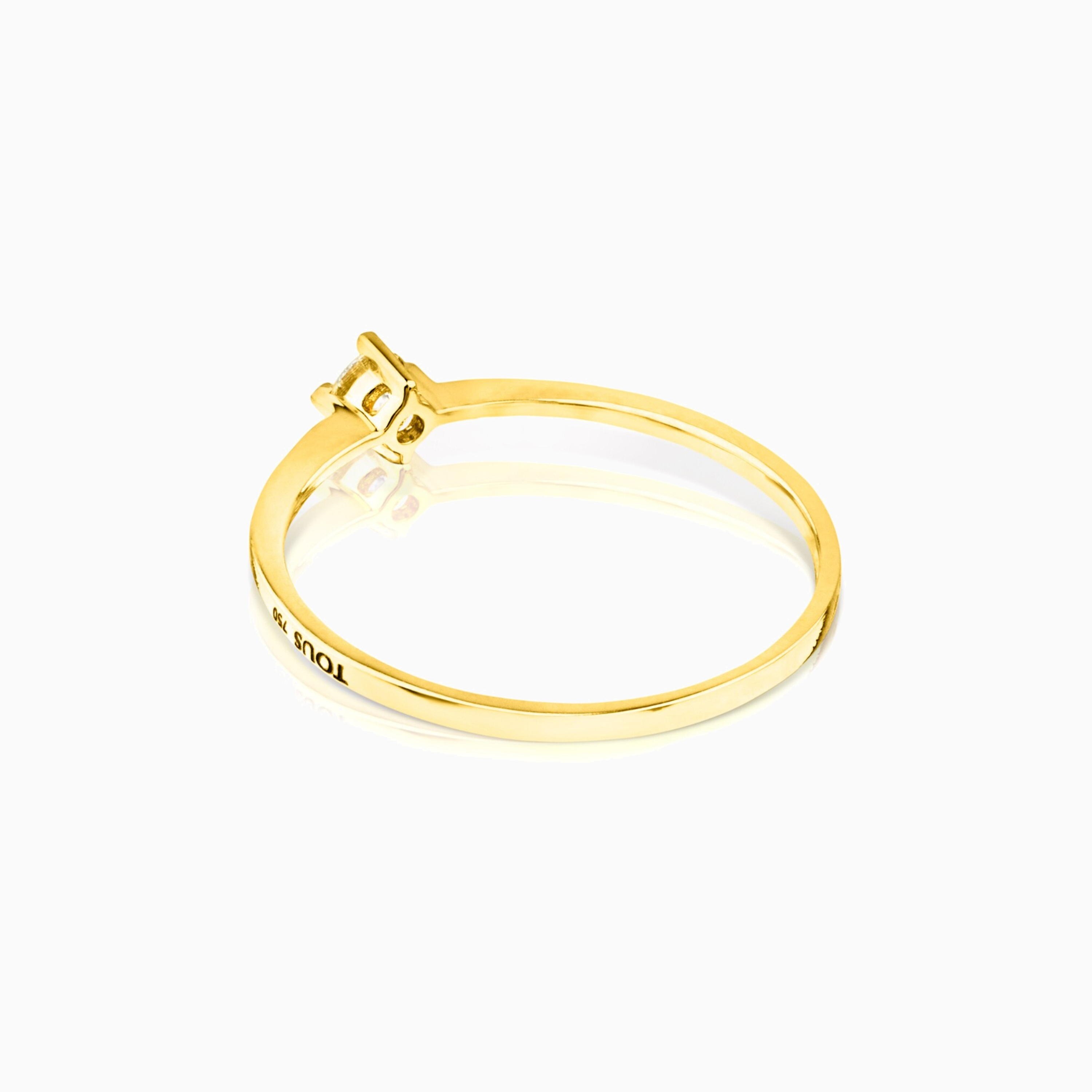 18K solid gold TOUS Brillants Ring with 0,10ct Diamond