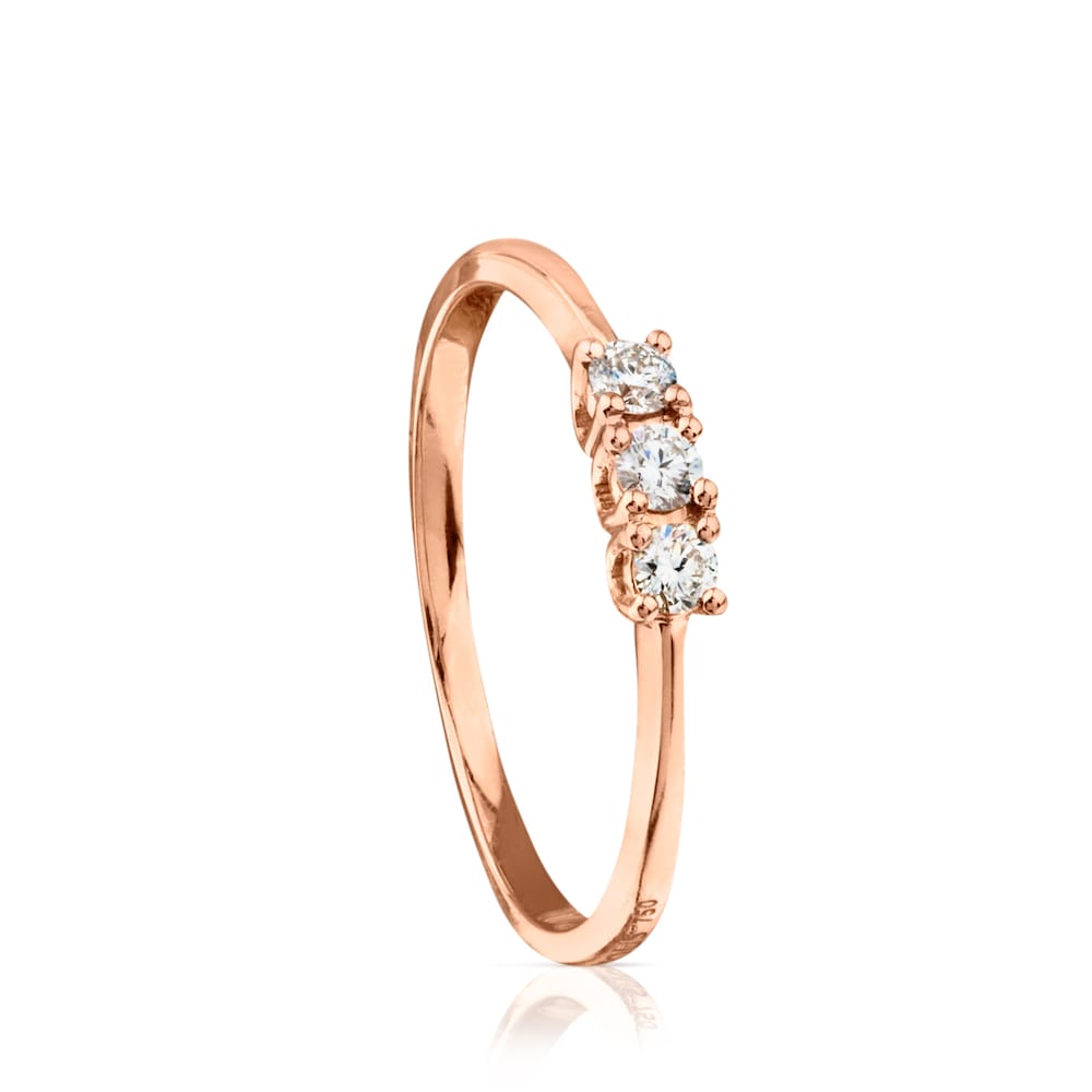Anillo de oro rosa con diamantes TOUS Brillants image number 0