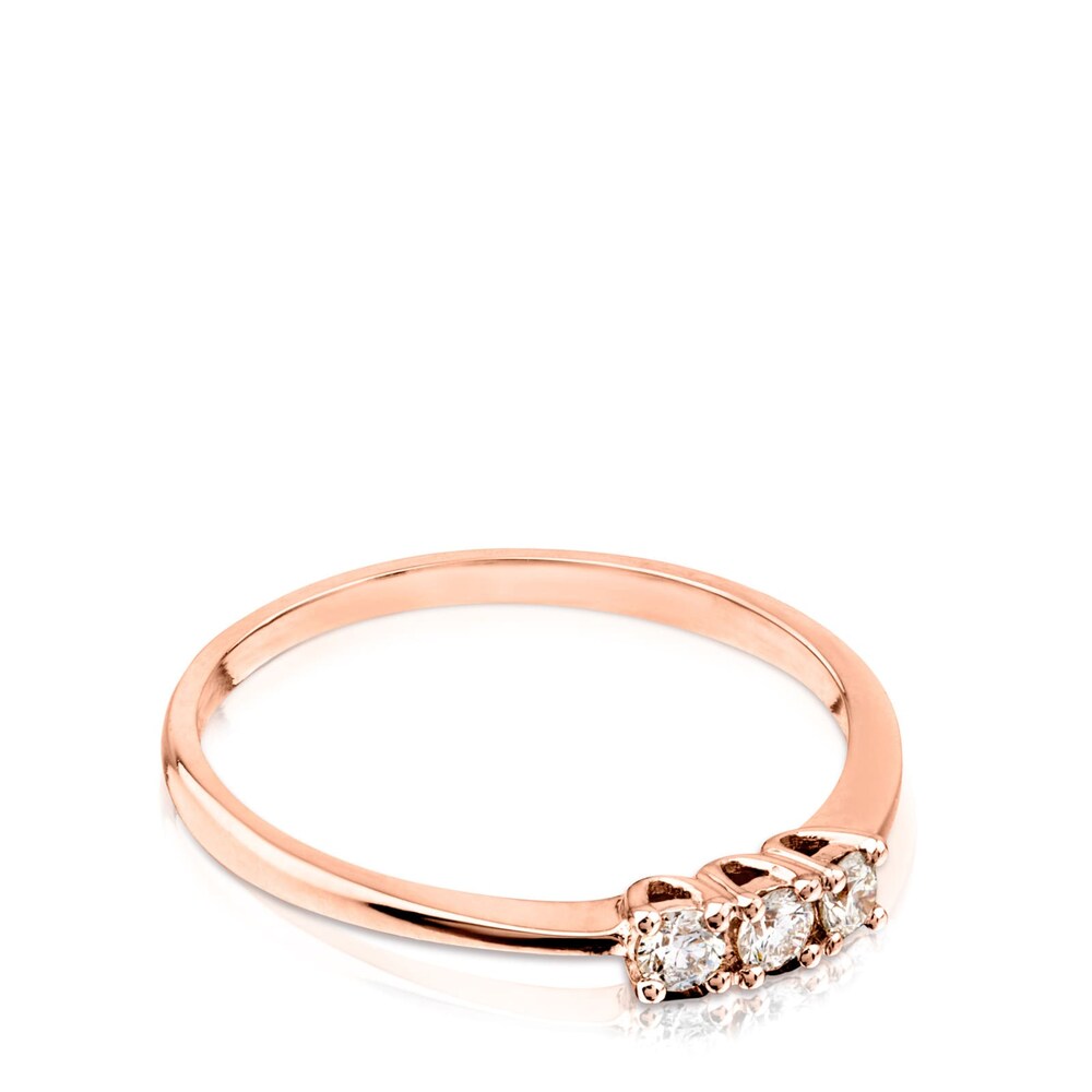Anillo de oro rosa con diamantes TOUS Brillants image number 1