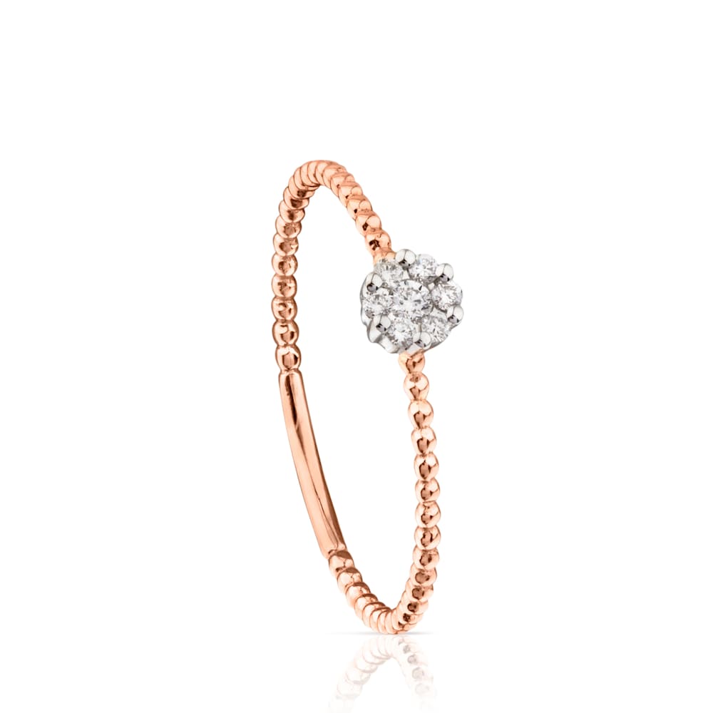 Anillo de oro rosa con diamantes TOUS Brillants image number 0