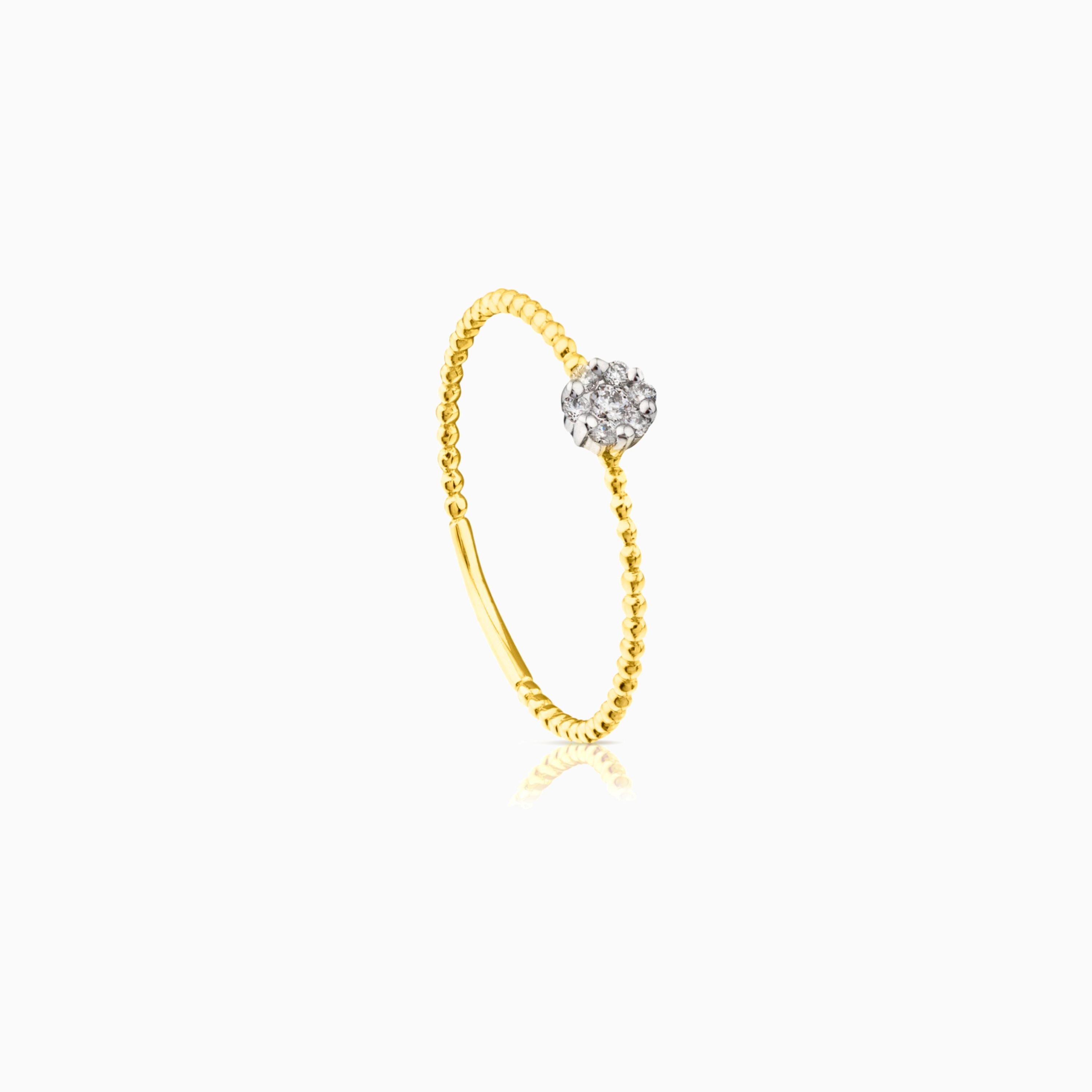 18K solid gold TOUS Brillants Ring with 0,06ct Diamond