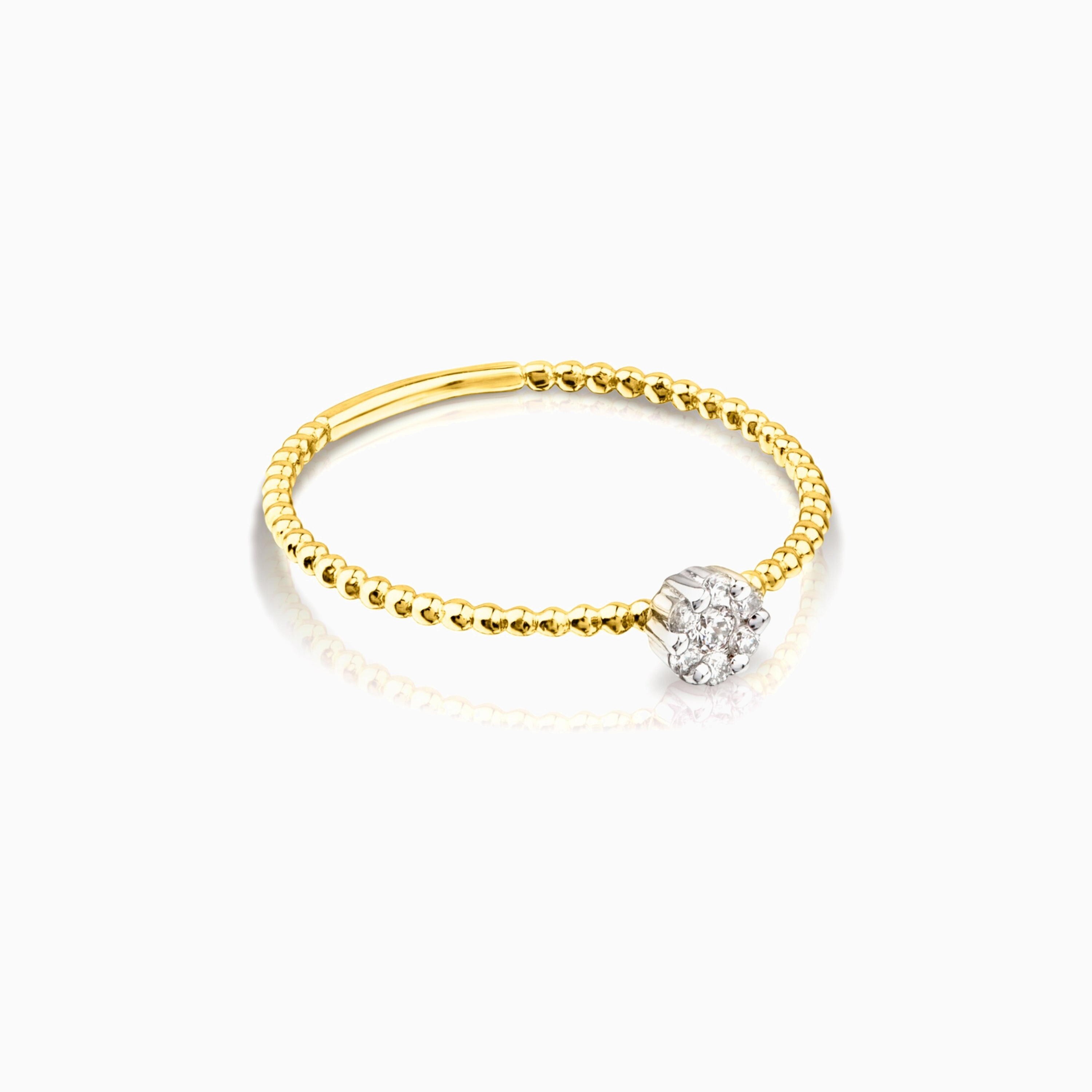 18K solid gold TOUS Brillants Ring with 0,06ct Diamond