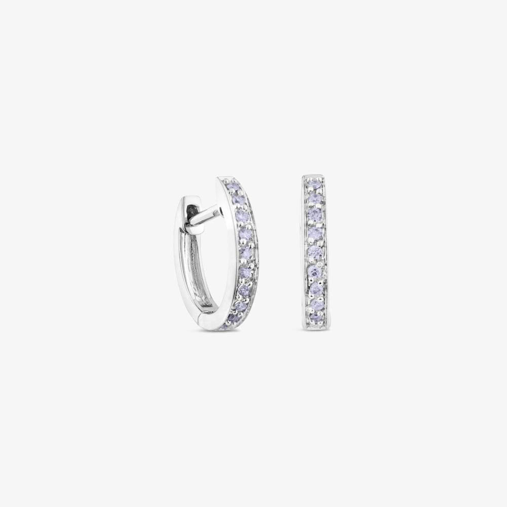 Pendientes aro de oro blanco y diamantes Les Classiques