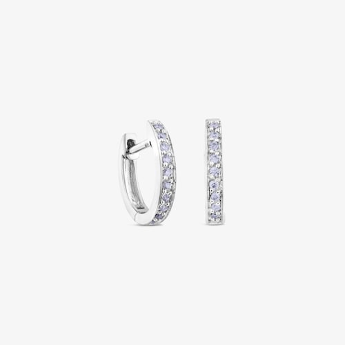 Pendientes aro de oro blanco y diamantes Les Classiques