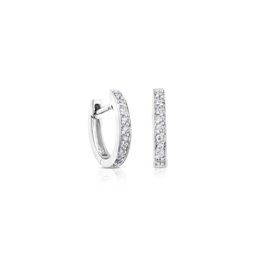 Pendientes aro de oro blanco y diamantes Les Classiques