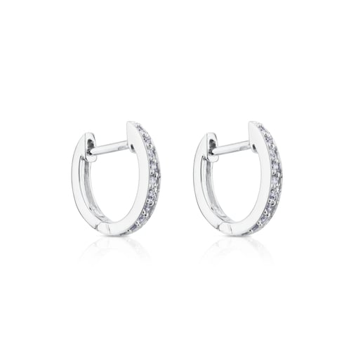 Pendientes aro de oro blanco y diamantes Les Classiques