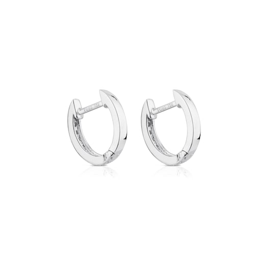 Pendientes aro de oro blanco y diamantes Les Classiques