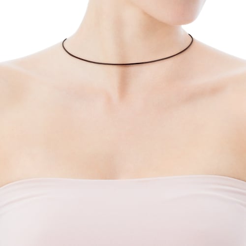 40 cm brown 1 mm Leather TOUS Chokers Choker