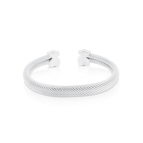 Silver Bangle TOUS Mesh Bear motifs 0,7x0,4cm