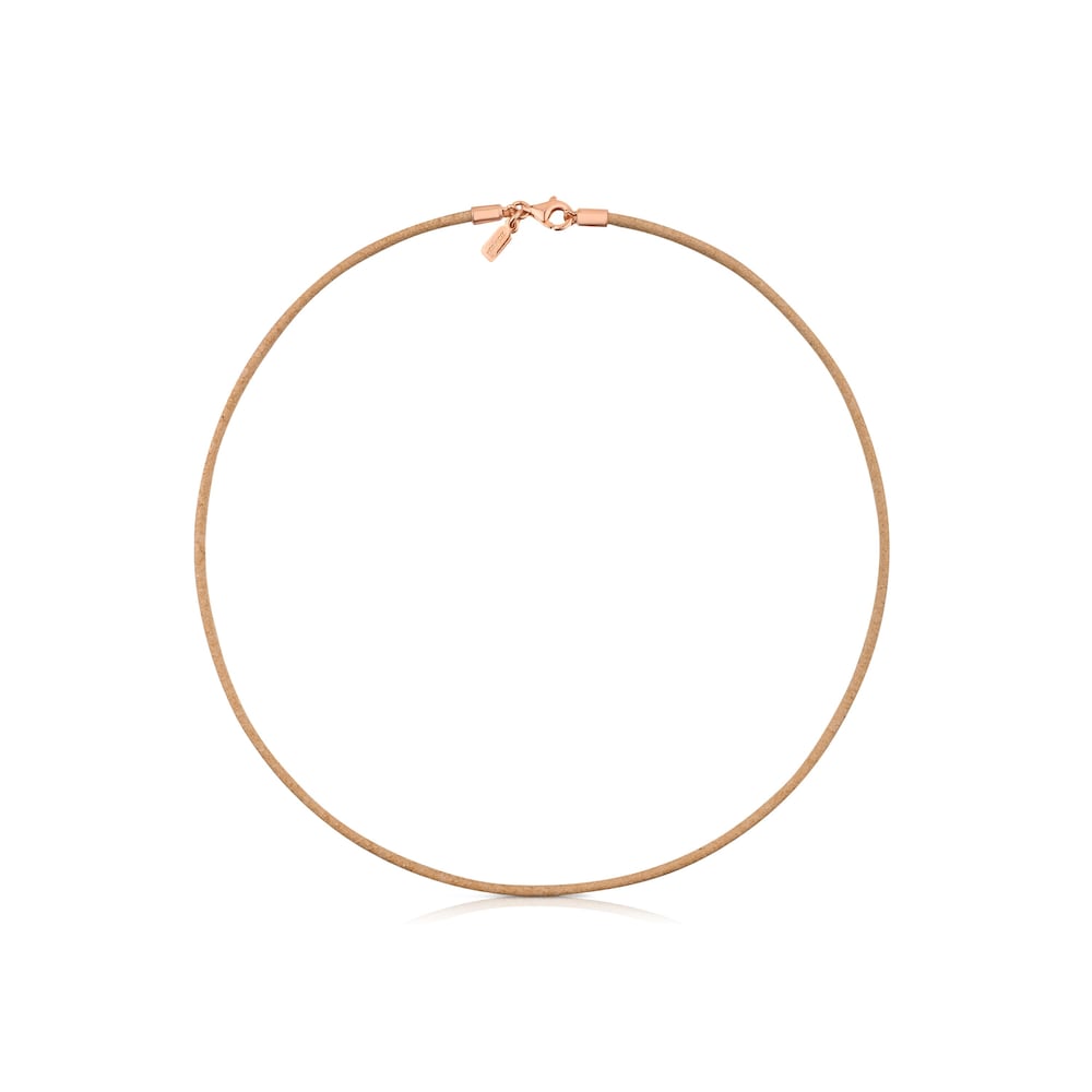 Collar cord&oacute;n arena y cierre con ba&ntilde;o de oro rosa 18 kt sobre plata TOUS Chokers