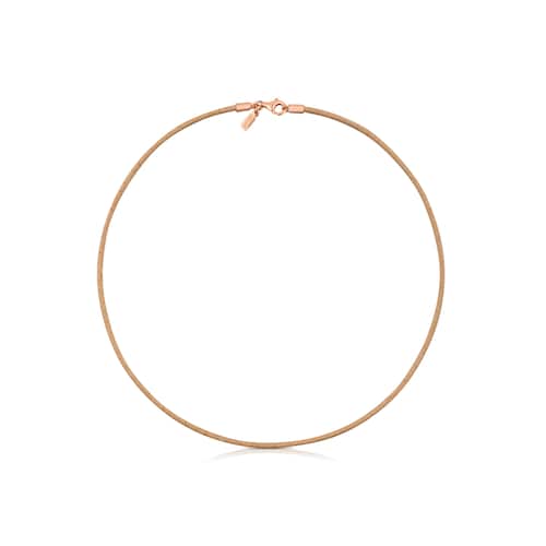Collar cord&oacute;n arena y cierre con ba&ntilde;o de oro rosa 18 kt sobre plata TOUS Chokers