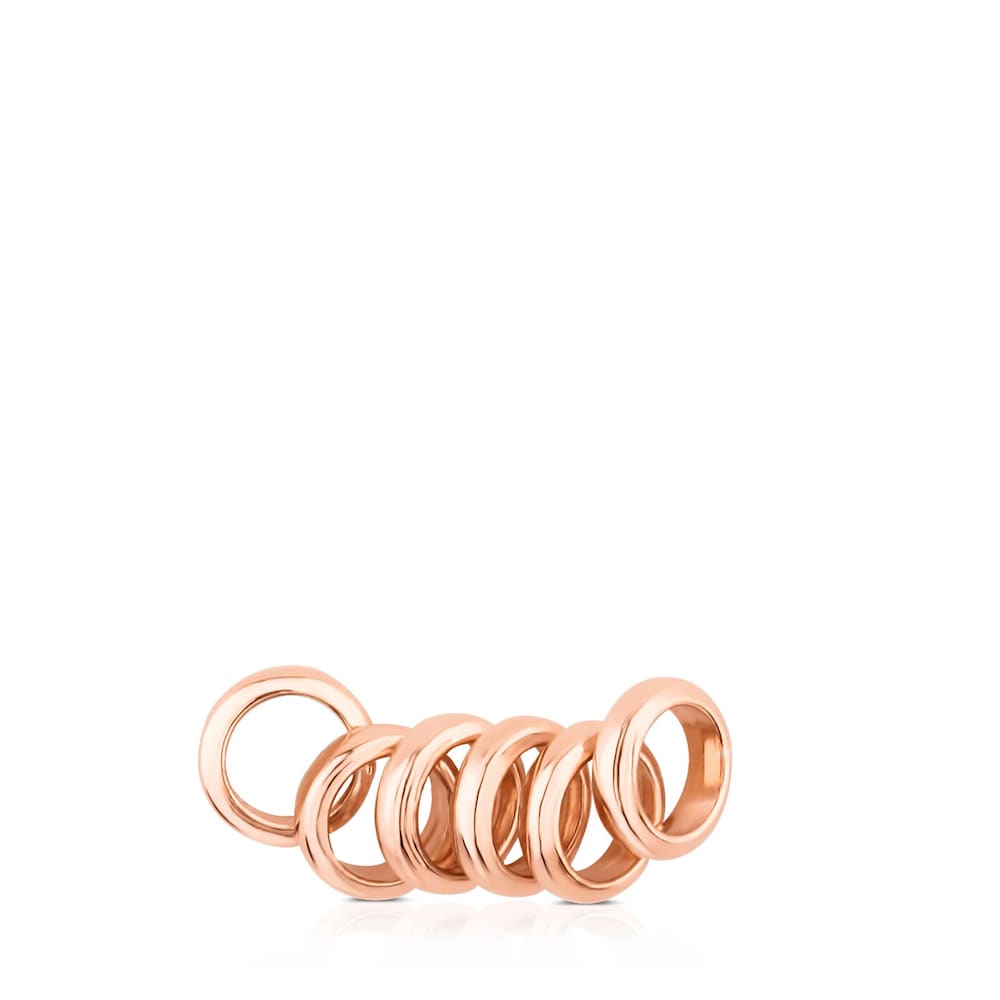Pack de Anillas Hold con ba&ntilde;o de oro rosa 18 kt sobre plata